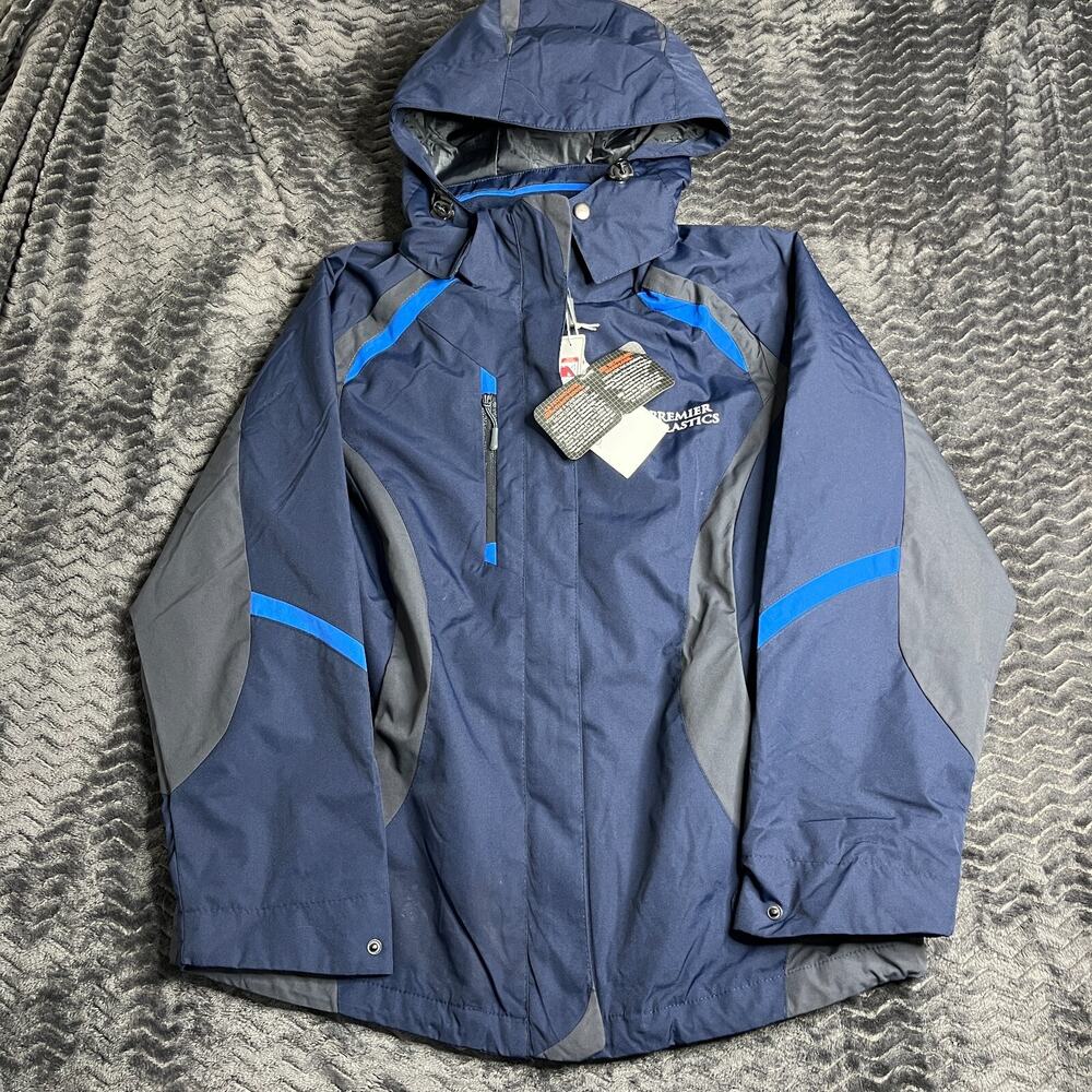 North End Jacket Women Blue Hooded Windbreaker Lightweight Size M